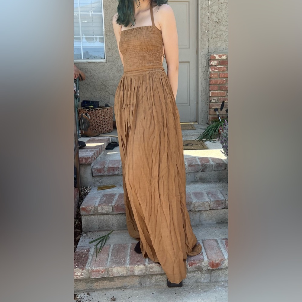 Bronze dress cross back